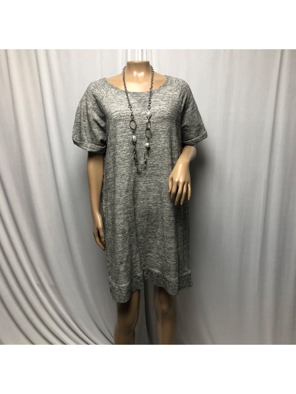 Daily Ritual Sweatshirt Dress Womens Size XL Gray Short Sleeve Casual Comfy